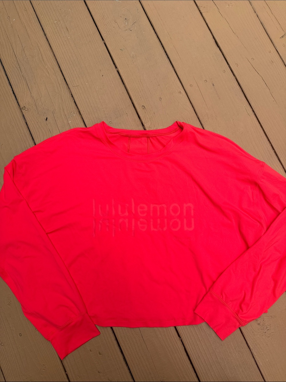 lululemon athletica Hot Pink Cropped Long Sleeve Shirt